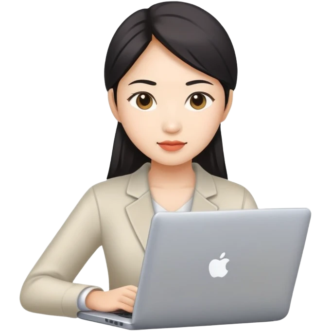 Asian woman working on laptop emoji