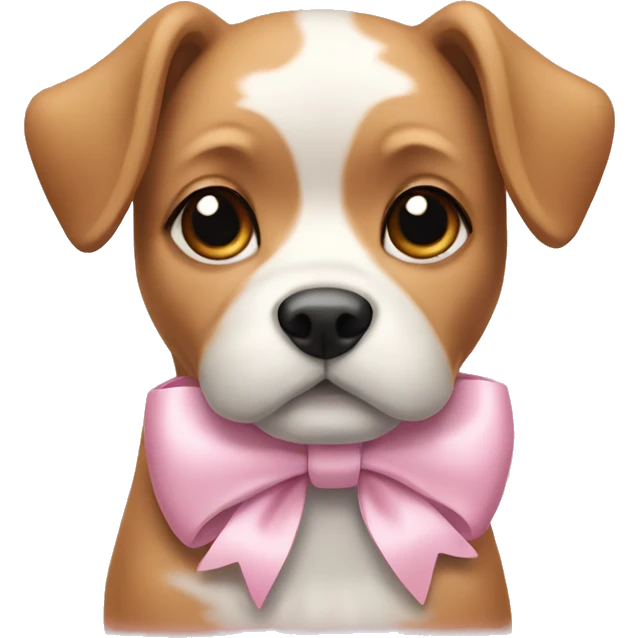 Dog wearing a light pink bow  emoji
