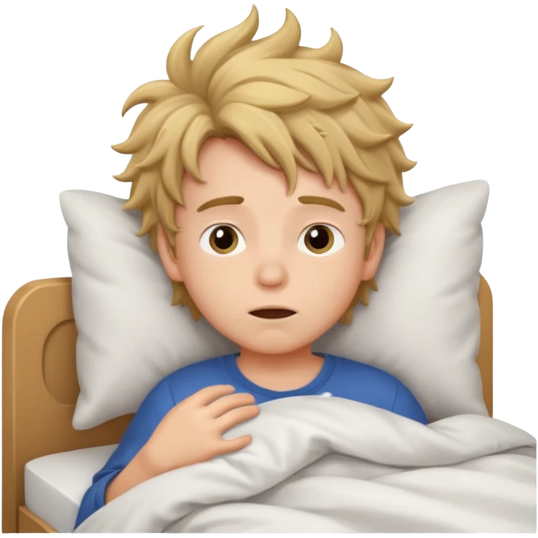 emoji- of a cute boy waking up in bed emoji