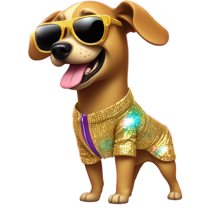 Dog at a disco emoji