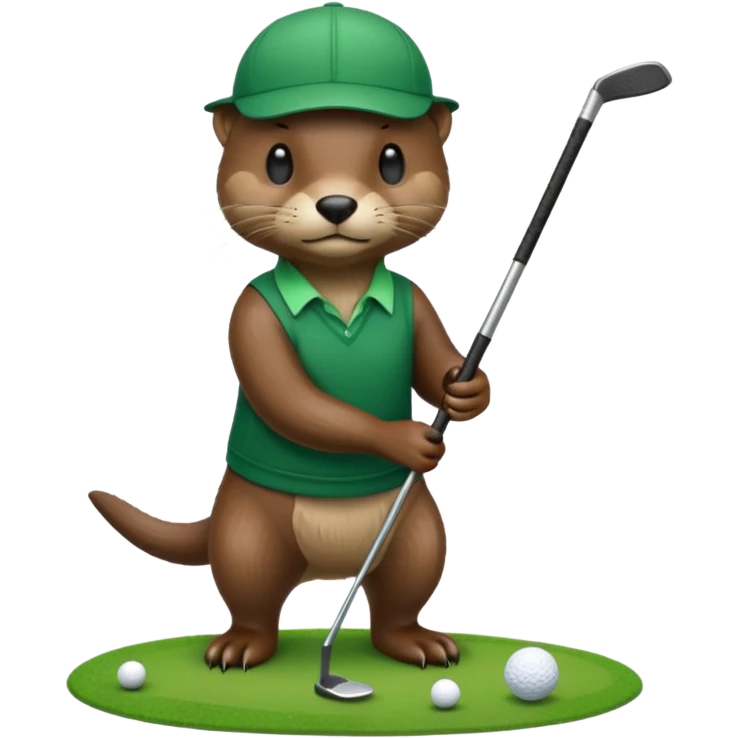 Otter golfing emoji