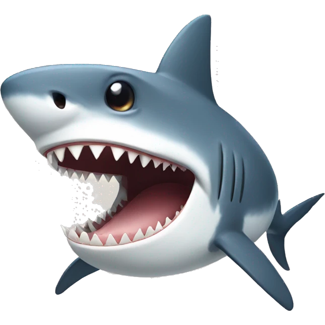 A shark with a humans tooth emoji