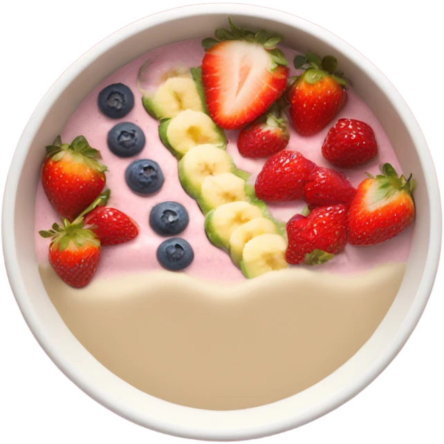 smoothie bowl with strawberries emoji