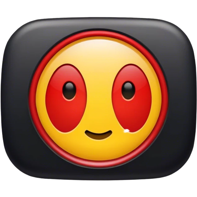 a black and red rectangle with a medium-sized yellow circle in the middle emoji