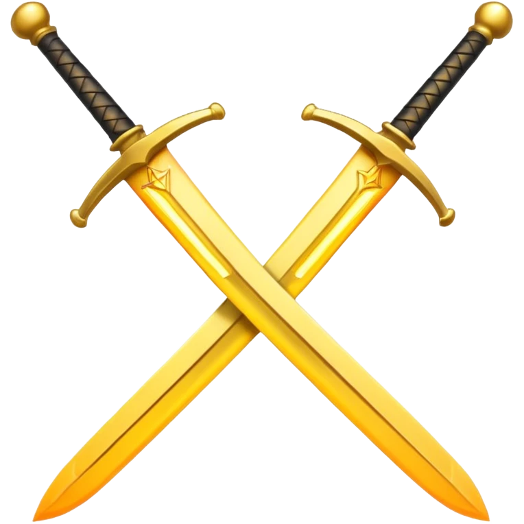 Fully yellow two swords crossed fiery emoji