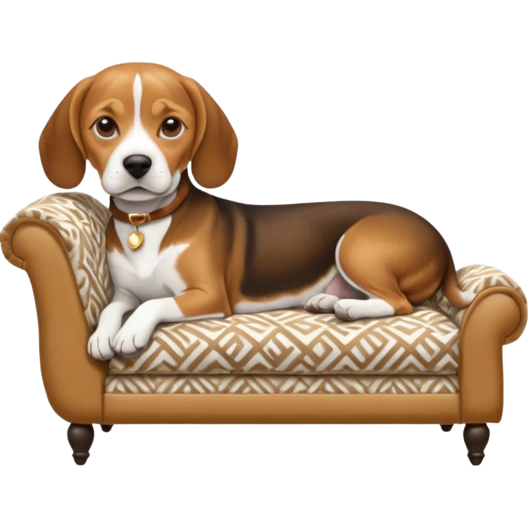 A sophisticated beagle on a chaise emoji