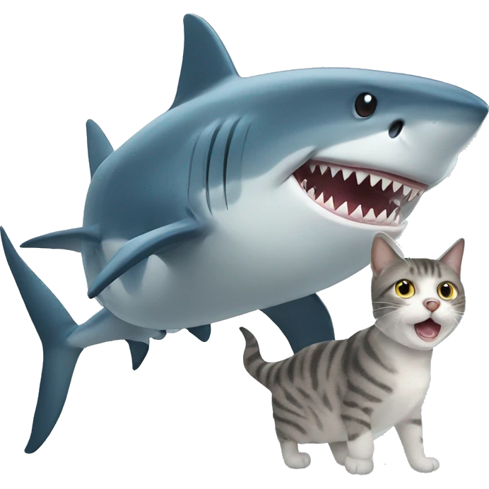 shark with cat  emoji