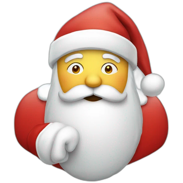 santa face with shushing finger emoji