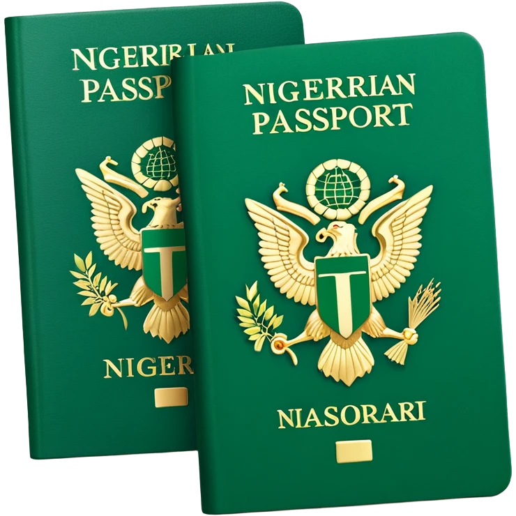 Green, Nigerian, Passport, with Eagle Logo emoji