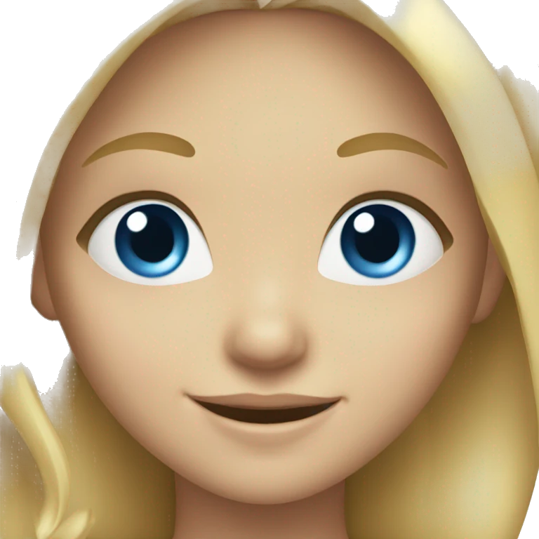 smiling girl with blonde hair blue eyes emoji