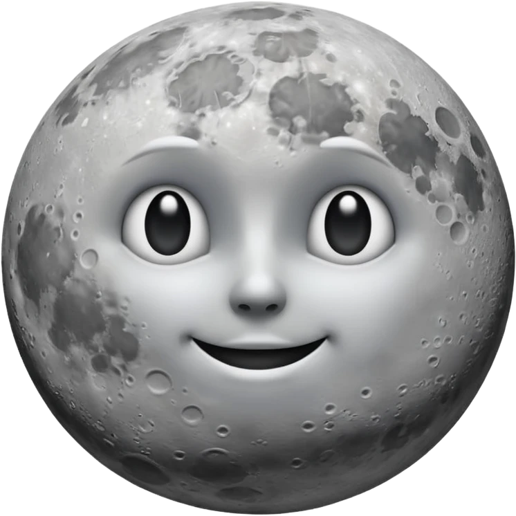 Real moon does not have eyes or mouse emoji