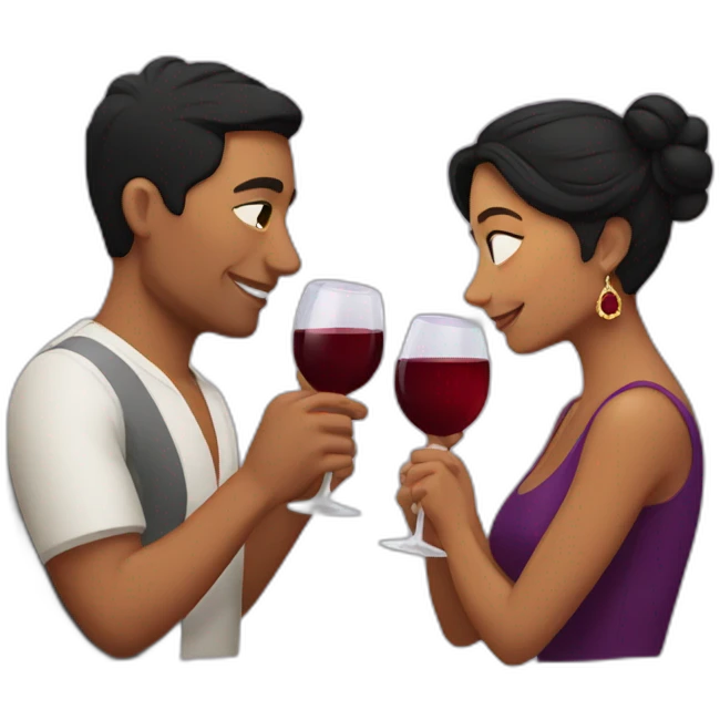 latin couple drinking wine emoji