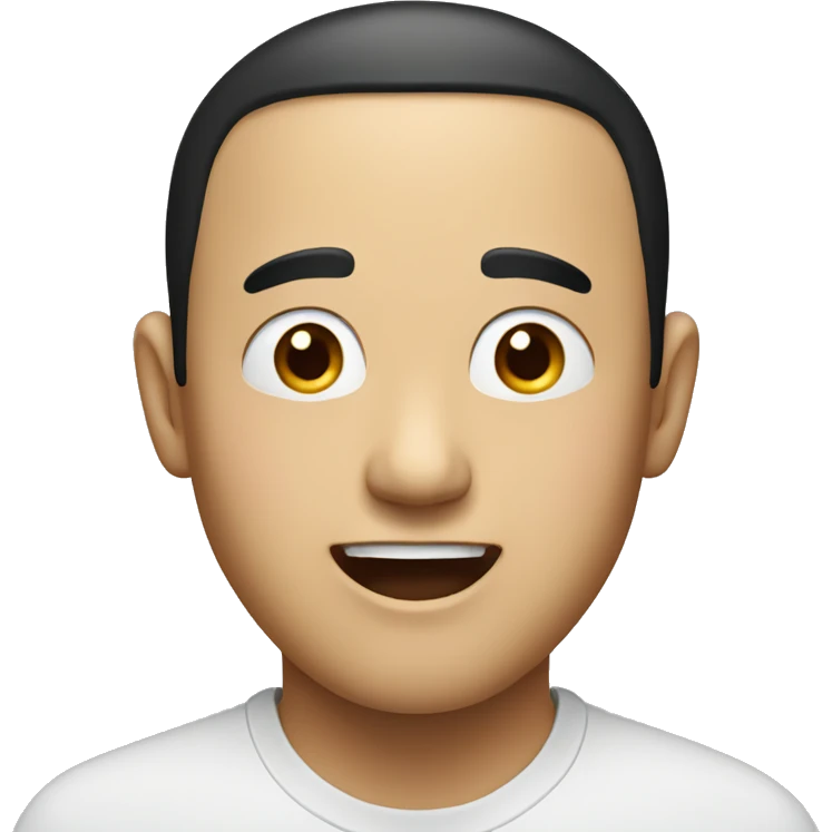 Smiling Chinese man have a surprised emoji
