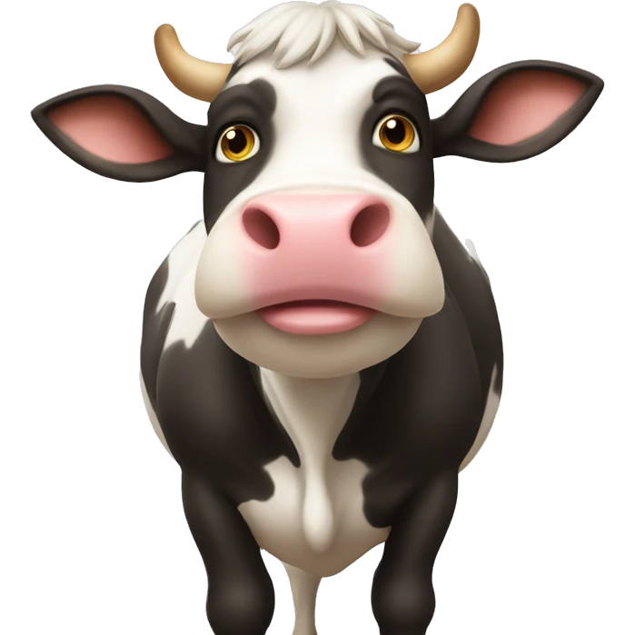 A cat on the cow emoji