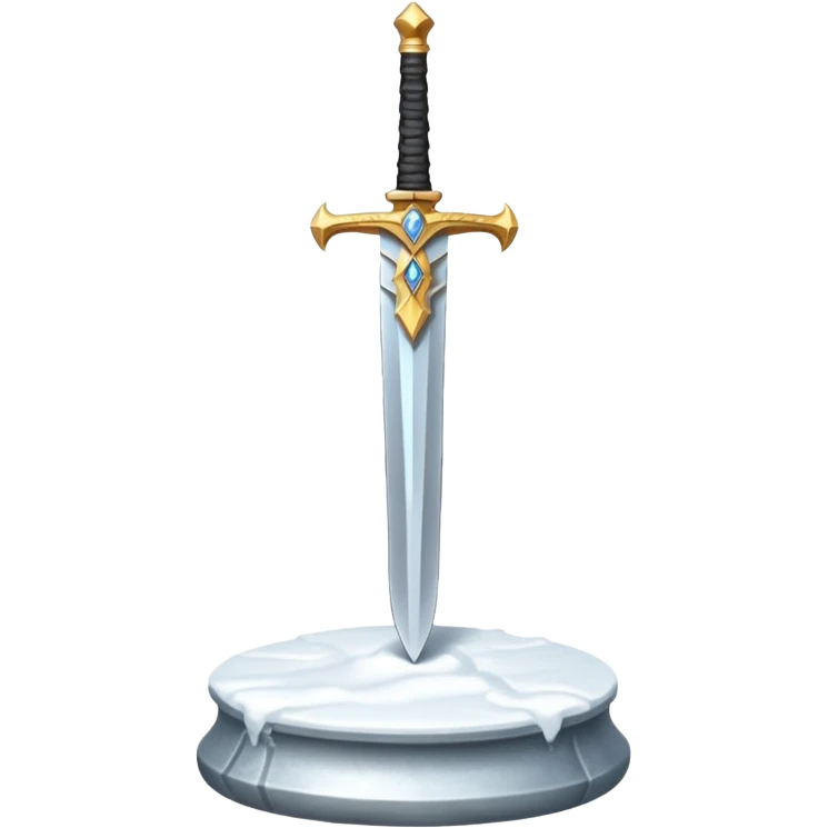 sharp sword in snow pedestal emoji