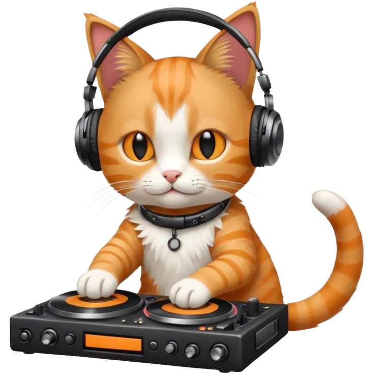 crea un gato dj tocando emoji