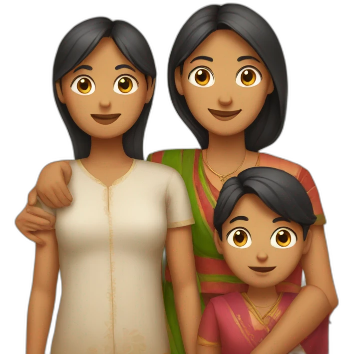 Indian father, Hungarian mother with three kids. emoji