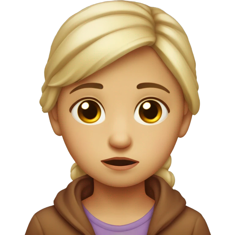 Una niña pequeña triste  emoji