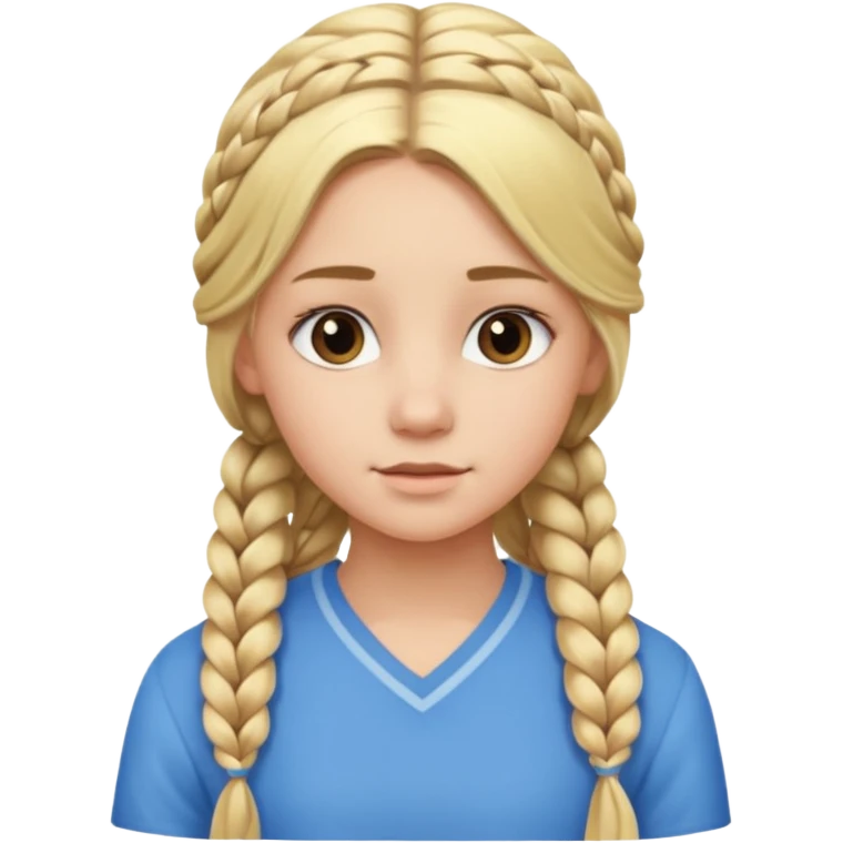 haired blonde teenage girl with braid emoji