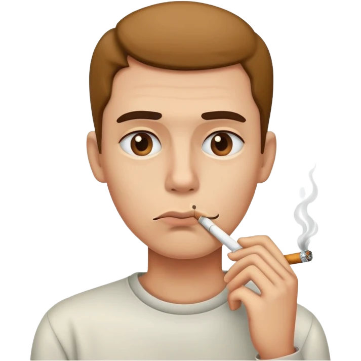 Bored face with a cigarette in his mouth  emoji