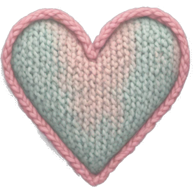 Pastel knit heart emoji