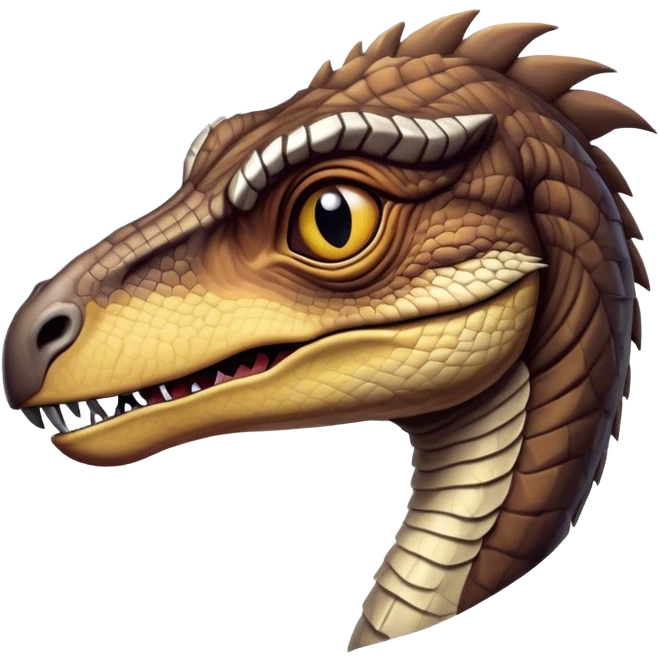Cinematic Noble jurassic park Velociraptor Portrait Emoji, Poised and menacing, with a sleek, muscular build clad in dark, scaly skin reminiscent of jurassic park Park’s iconic raptor, a sharply curved snout and piercing, intelligent eyes that exude predatory cunning, Simplified yet boldly defined features, highly detailed, glowing with a cool, ominous radiance, high shine, intelligent and relentless, stylized with an air of cinematic prehistoric authority, focused and alert, soft glowing outline, capturing the essence of a watchful and confident jurassic park Velociraptor that appears ready to dash out of the screen with effortless power! emoji