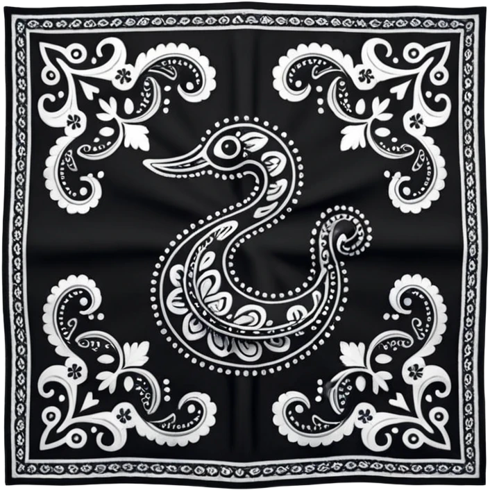 Black Paisley Bandana emoji