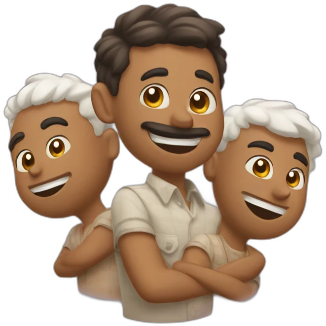 Three buddies gamimg emoji