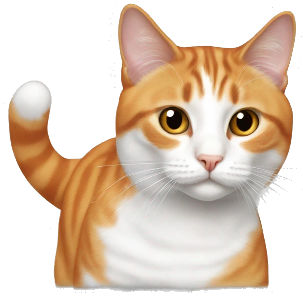 realistic cat orange and white togheter emoji