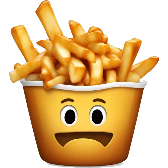 Poutine qui mange une poutine emoji
