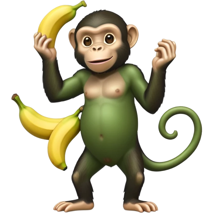 green chimpanzee with a banana body emoji