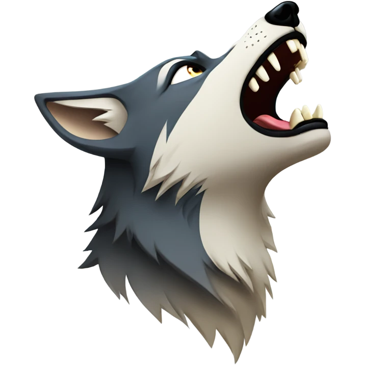 Whole wolf howling  emoji