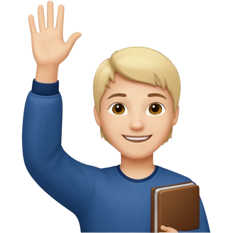 student raising hand emoji