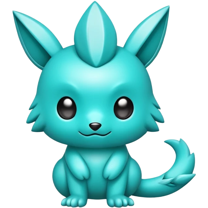 Cute cool edgy kawaii Turquoise fakemon-creature emoji
