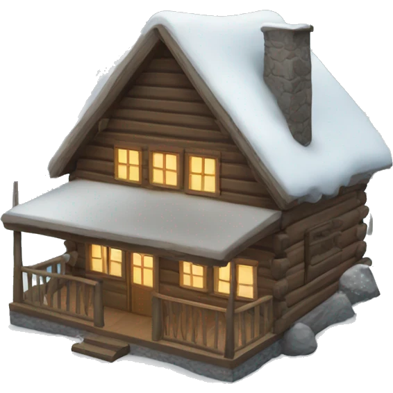 winter cabin emoji