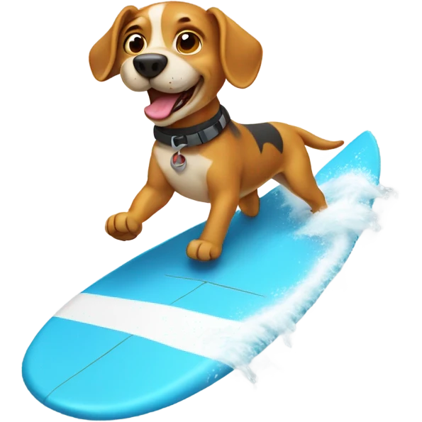 Dog surfing emoji