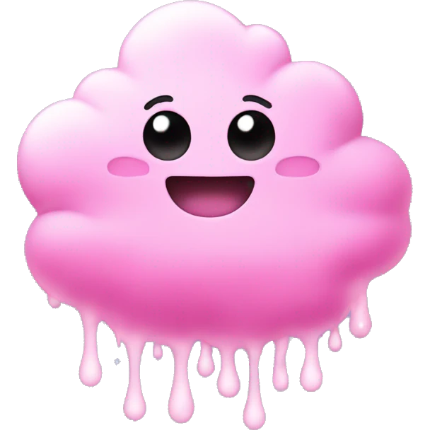 slime pink fluffy cute with cloud charms emoji