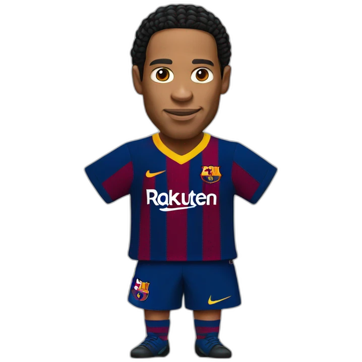 Ronaldinho Face with jersey of Football Club Barcelona emoji
