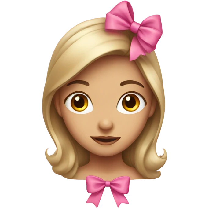 Girl with pink bow emoji