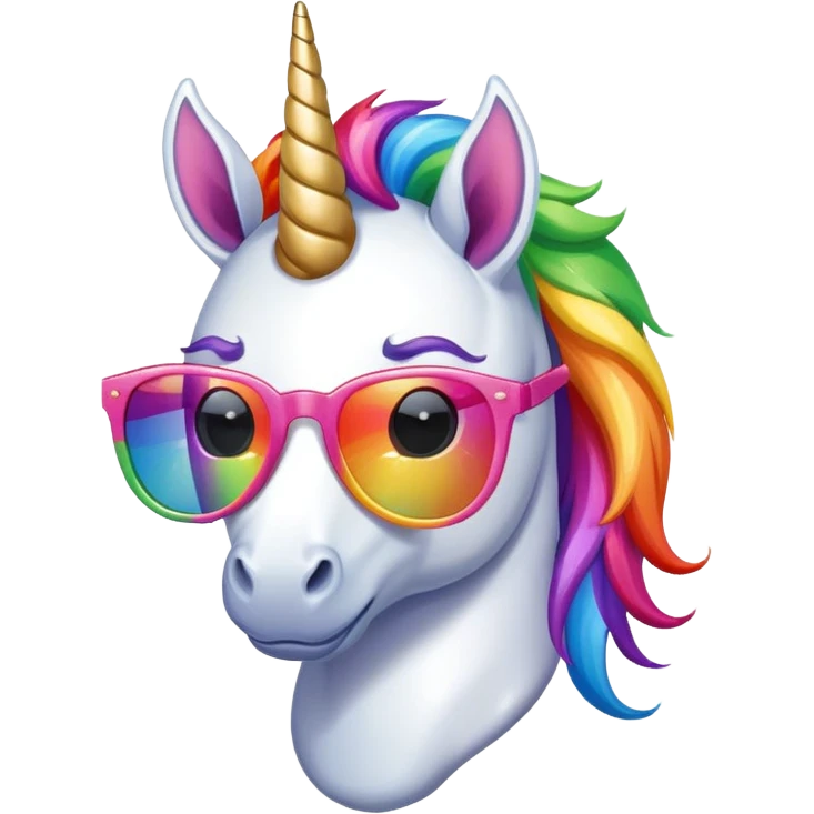 A unicorn with sunglasses  emoji