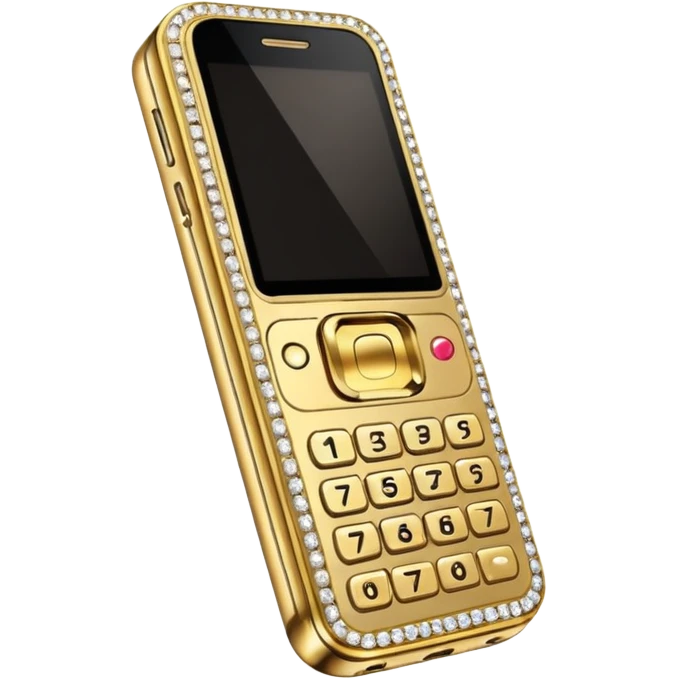 gold bedazzled flip phone emoji