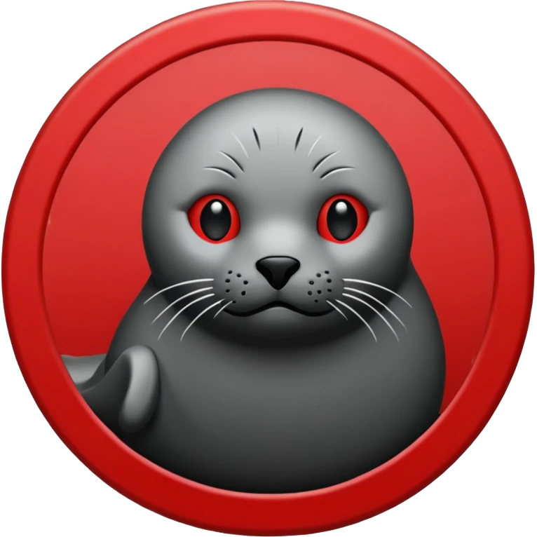 iOS sticker, summoning seal, black circle, red symbol, minimal emoji
