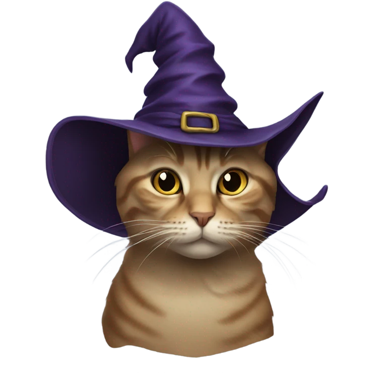 A cat with a witch hat emoji