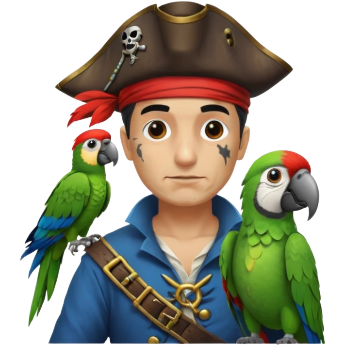 pirate and parrot emoji