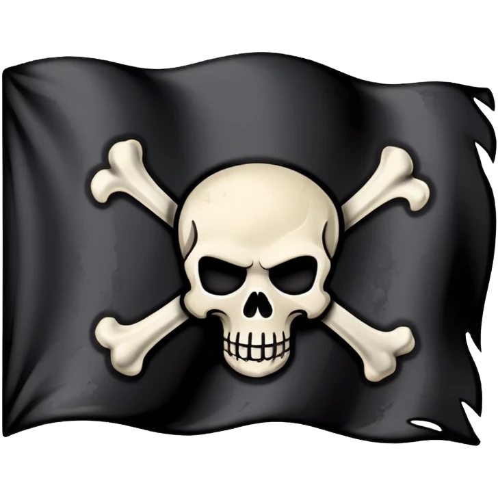 pirate flag with skull and crossbones, jolly roger emoji