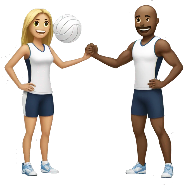 create man and woman emoji while playing volleyball emoji