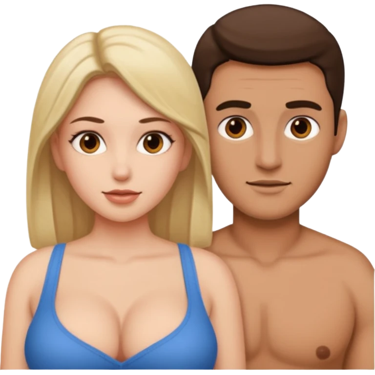 A man fucks the Woman with big tits emoji