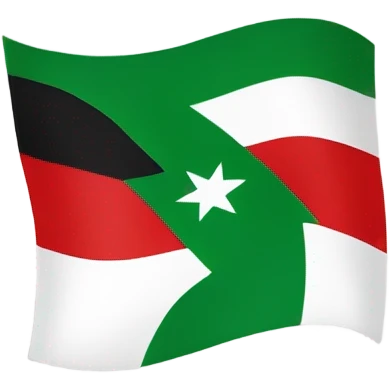 Make a syrian flag emoji that green above and black down and white in the middle with three red stars emoji