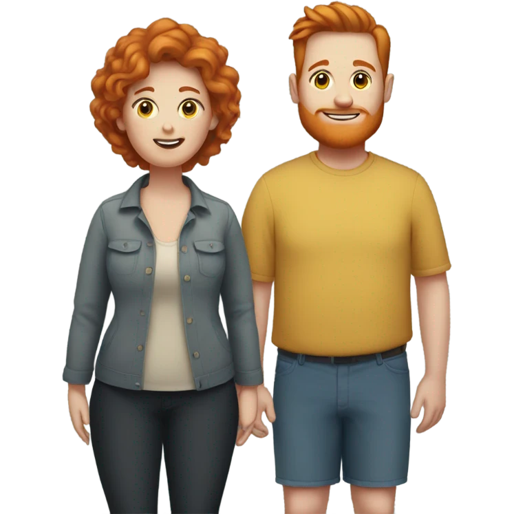 Fat girl with ginger dude emoji