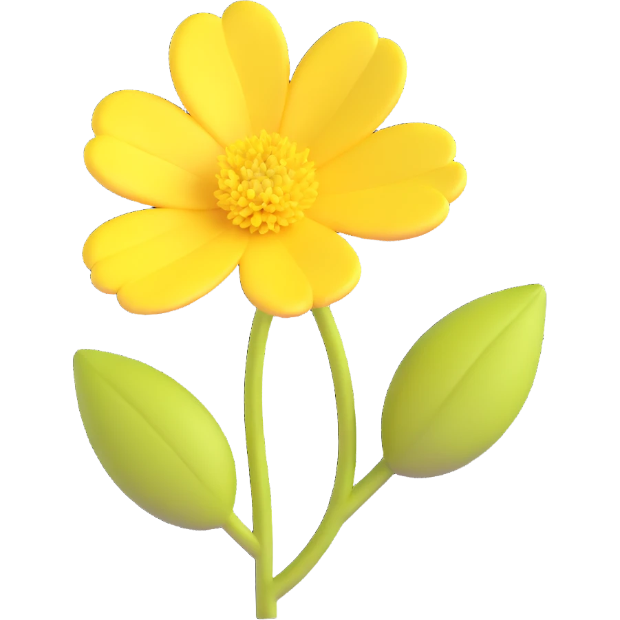 shiny and soft yellow flower emoji